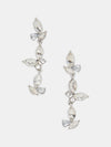 Silver Rhinestone Dangle Earrings