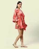 Red Printed Cover-up Kimono