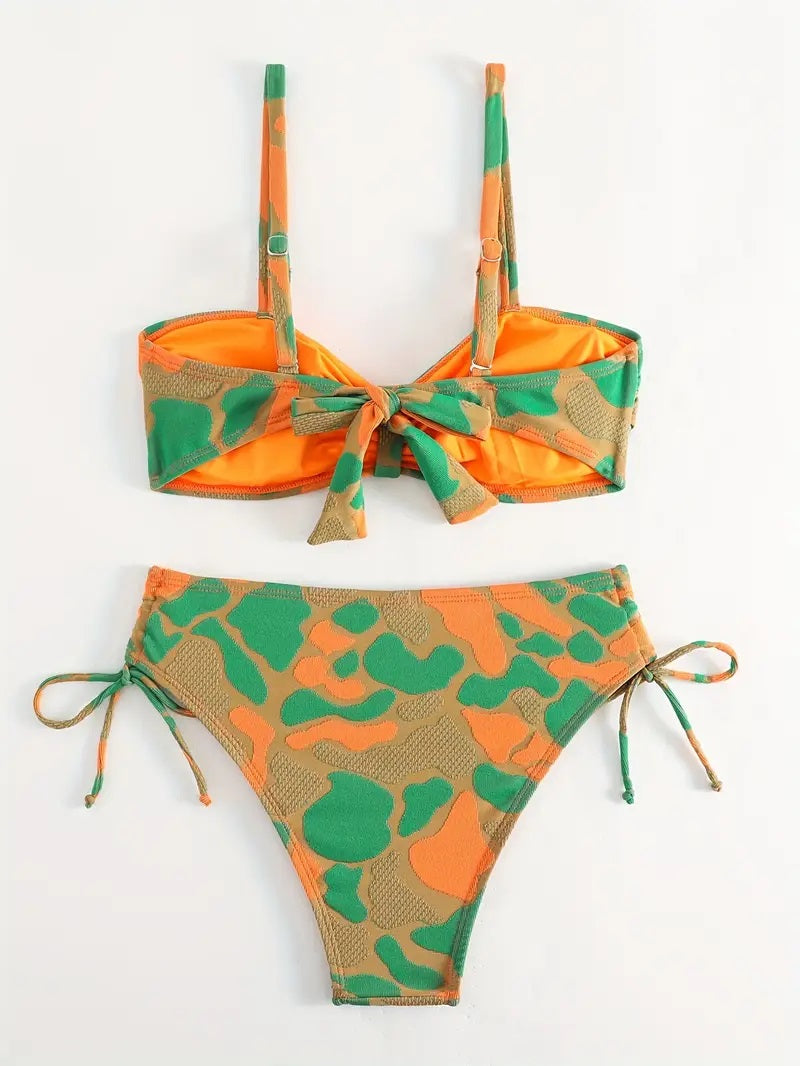 Camo Textured Bikini Set
