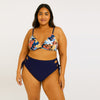 Floral Drawstring Mid Waist PLUS SIZE Bikini Set