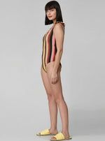 Multi-Colour Striped Swimsuit