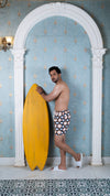 Nude Patterned Men Swim Shorts