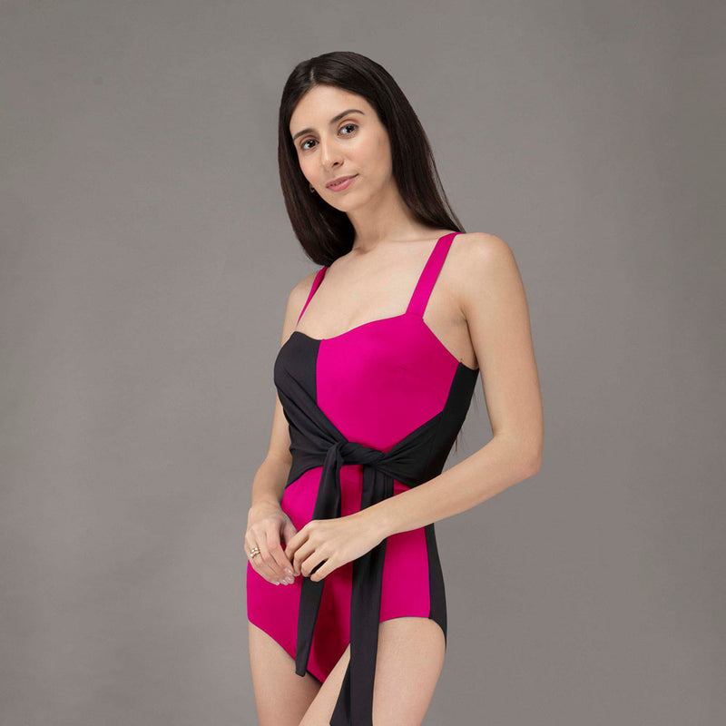 Hot Pink Tie up Swimsuit