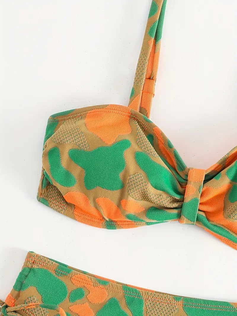 Camo Textured Bikini Set