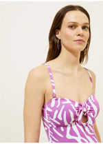 Abstract Print Tie Detail Swimsuit