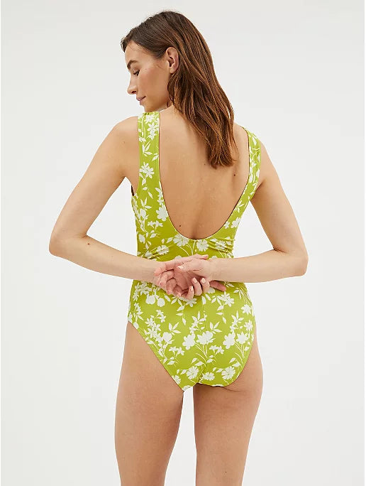 Green Floral Print Swimsuit