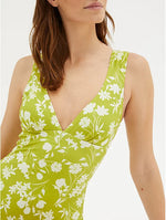 Green Floral Print Swimsuit