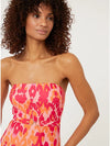 Orange Printed Bandeau Swimsuit