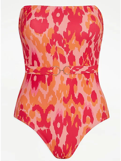 Orange bandeau swimsuit sale