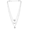 Hawaii Tropical Flora Multi-Layered Silver Necklace