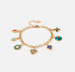 Gold-Toned & Green Crystals Armlet Bracelet