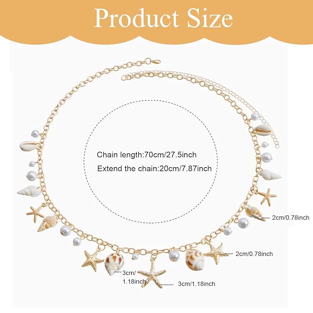Seashell Starfish Beach Waist Chain