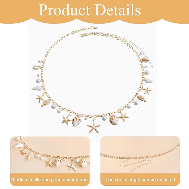 Seashell Starfish Beach Waist Chain