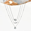 Hawaii Tropical Flora Multi-Layered Silver Necklace