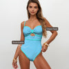 Eyelet Cutout & Contrast Trim Swimsuit
