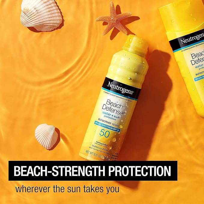 Beach Defense® Water + Sun Protection Sunscreen Spray Broad Spectrum SPF50 184g