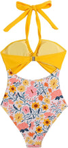Halter Neck Cut-Out Ruched Swimsuit