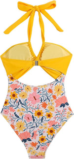 Halter Neck Cut-Out Ruched Swimsuit