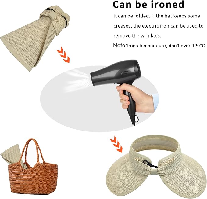 Wide Brim Roll-Up Straw Hat