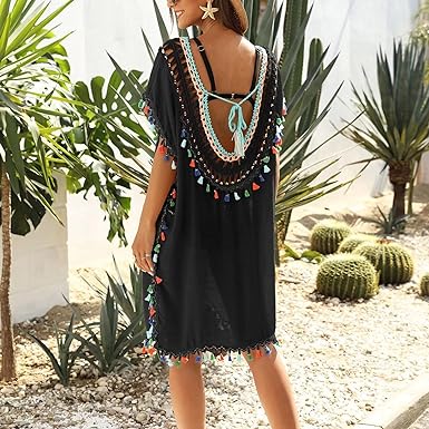 BEACH WEAR - Beachwear - Swim Fashion - buy fashion online on sale - beach company india online, Black Kaftan, Black cover up dress, black beachwear, fancy resortwear, shop resortwear online