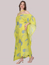 Printed Off Shoulder Long Kaftan
