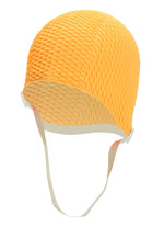 Bubble Swim Cap with Chin Strap (Orange)