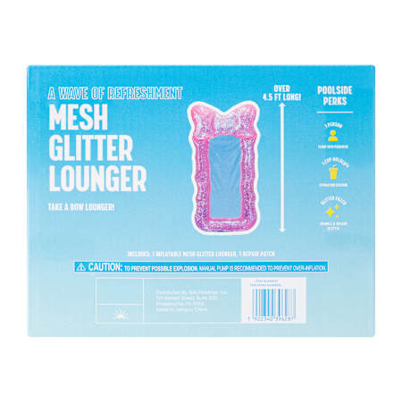 Inflatable Mesh Glitter Lounger With Cupholder