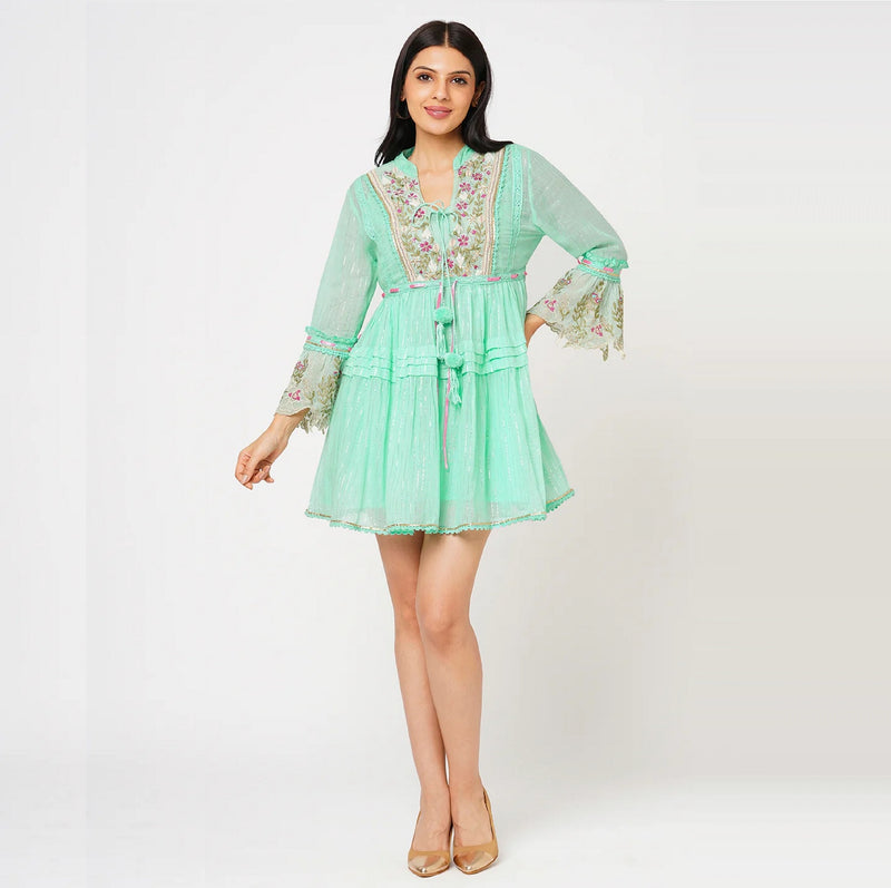 A-Line Embroidered Dress