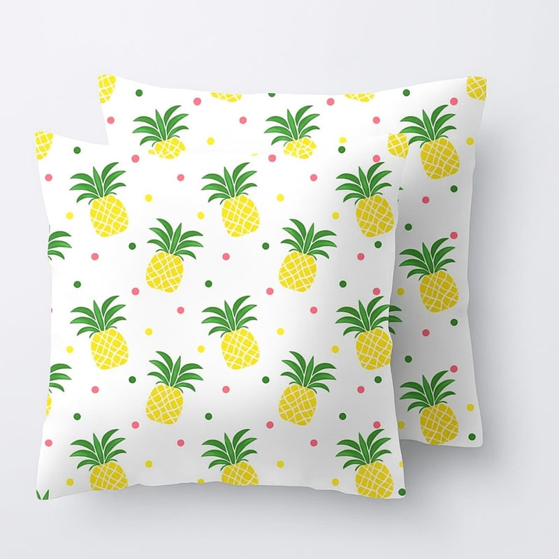 AOP Pineapple Print Cushion Cover (Pack of 2)