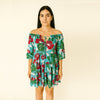 Aqua Red Floral Dress