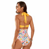 Halter Neck Cut-Out Ruched Swimsuit
