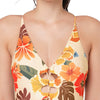 Floral Lace Up Swimsuit