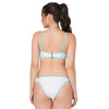 White Long Line Bikini Set