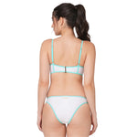 White Long Line Bikini Set