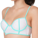 White Long Line Bikini Set