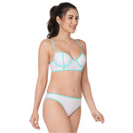 White Long Line Bikini Set