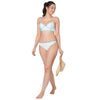 White Long Line Bikini Set