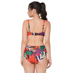 Tropical Leaf Bandeau Bikini Set