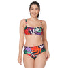 Tropical Leaf Bandeau Bikini Set