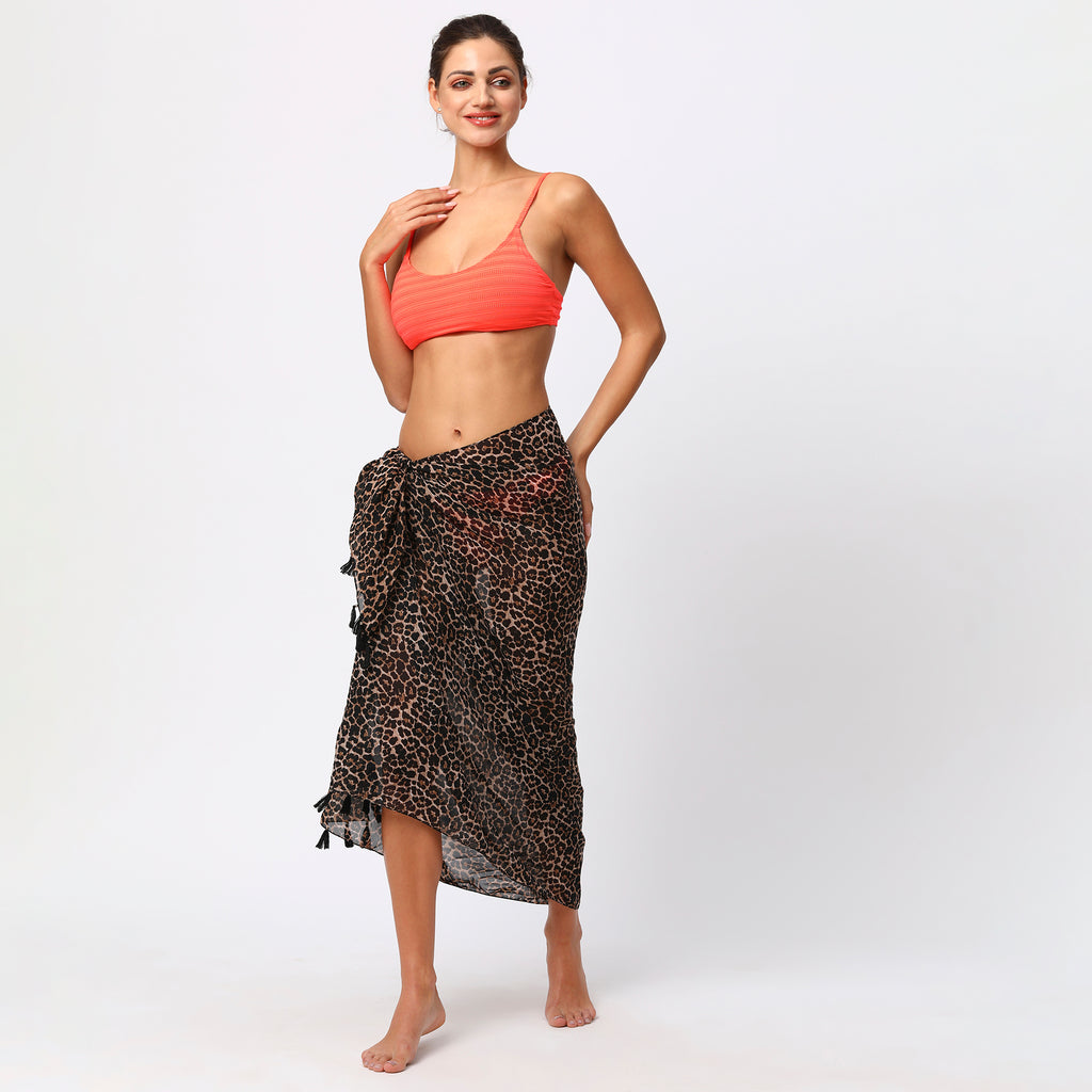 Animal Print Tassled Sarong