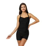 Rouched Halter Boyleg Swimsuit