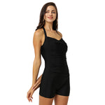 Rouched Halter Boyleg Swimsuit