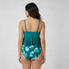 Twist Front Peplum Tankini Set