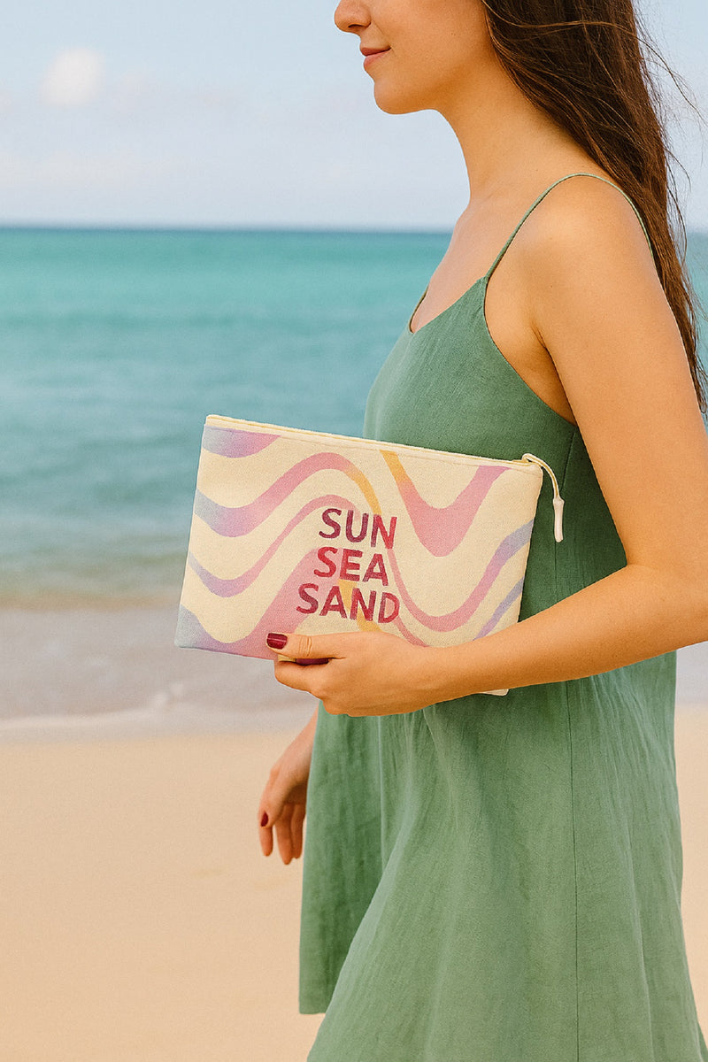 Beach Pouch Bag - SUN SEA SAND