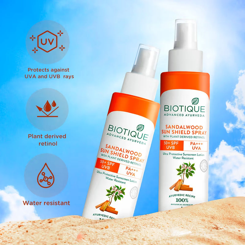 Biotique Sandalwood Sunsheild Spray 50+SPF UVB PA+++UVA (120ml)