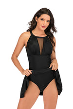 Mesh High Neck Tummy Control Swimdress
