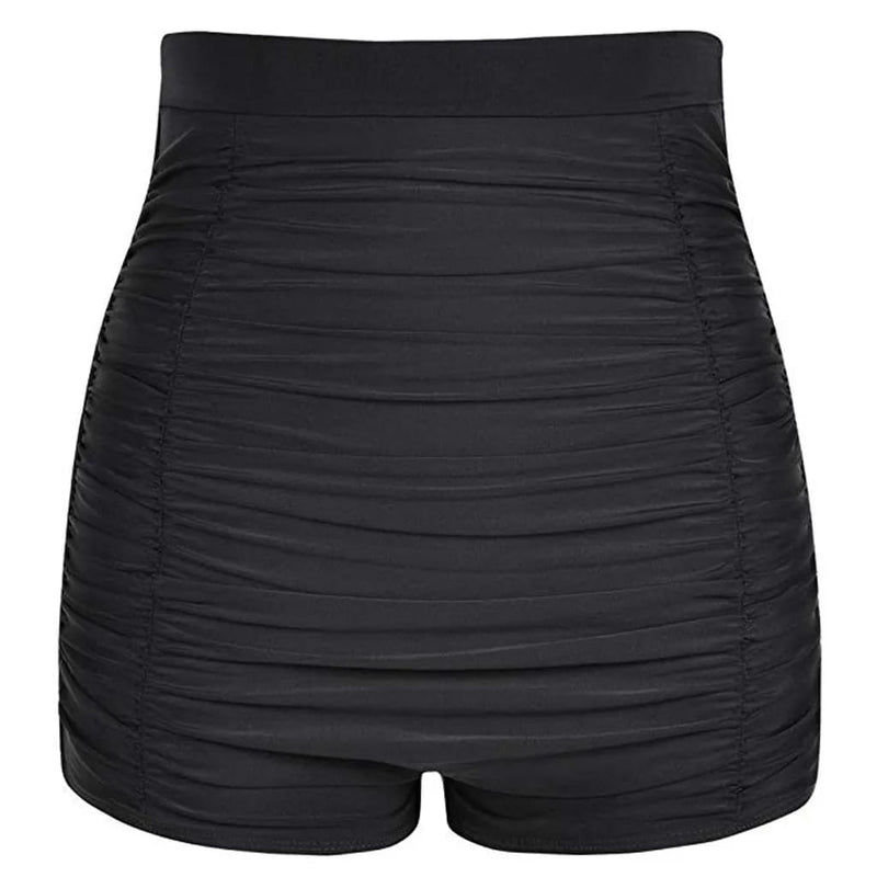 High Waisted Plus Size Ruched Boyleg Shorts