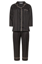 Plus Size Jacquard Stripe Satin Pyjama Set