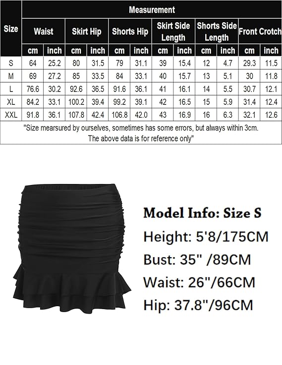 High Waisted Tummy Control Ruched Swim Skirt