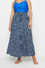 Spot Print Tiered Plus Size Beach Skirt